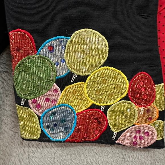 Vintage Anage Women's Small Jacket Hot Air Balloon Design Embroidered Sequins - Picture 5 of 13